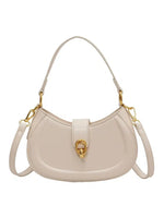 Gold Clasp Leather Handbag