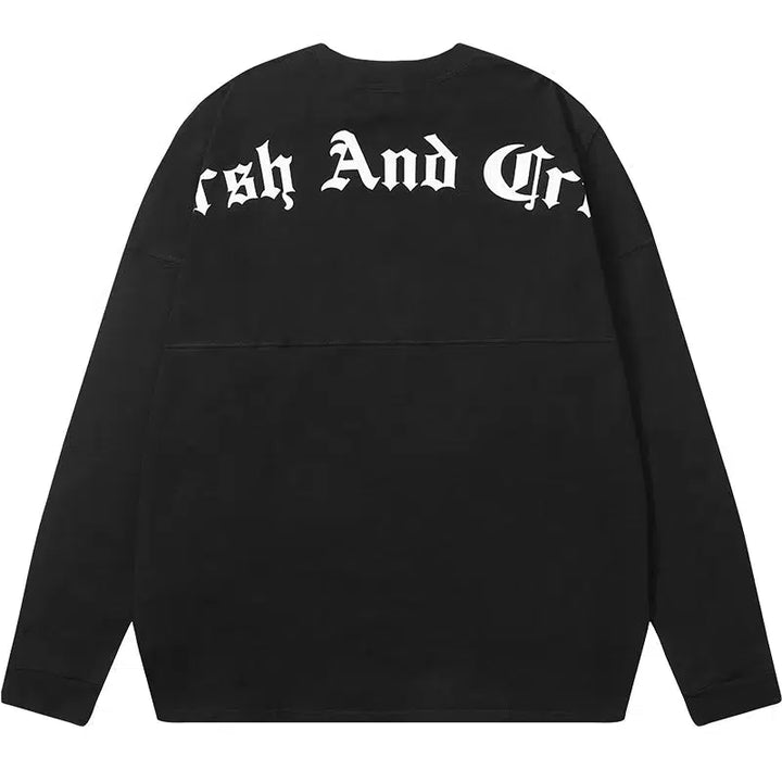 Gothic Lettering Long-sleeved T-shirt