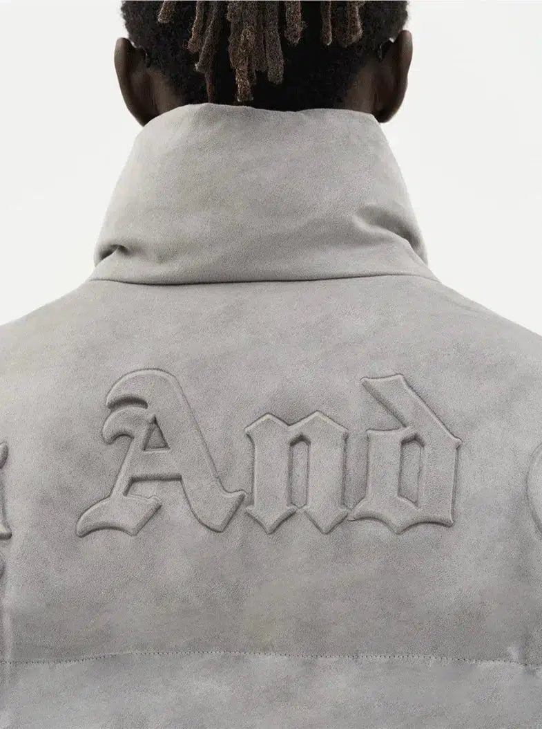 Gothic Lettering Suede Jacket