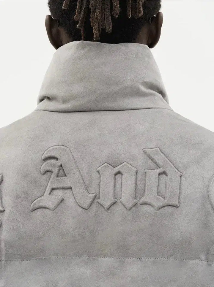 Gothic Lettering Suede Jacket