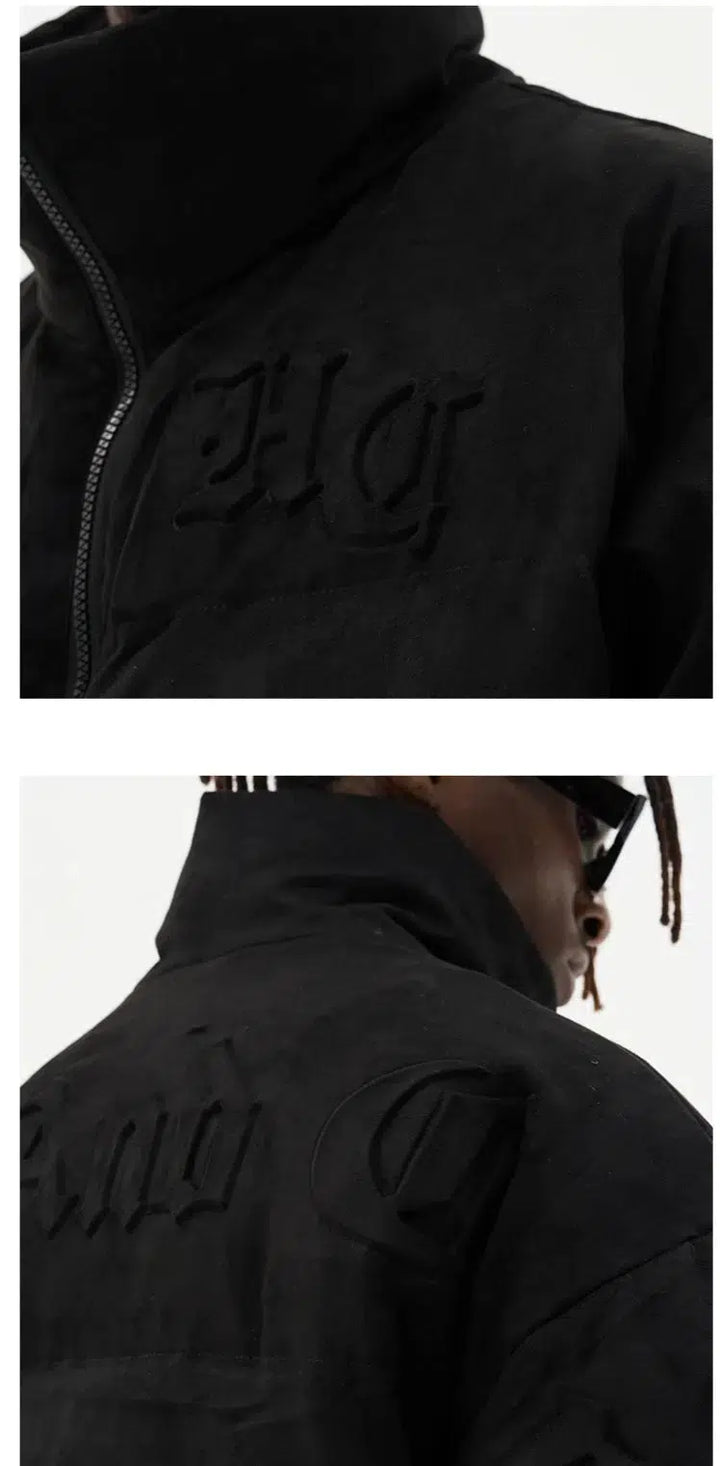 Gothic Lettering Suede Jacket