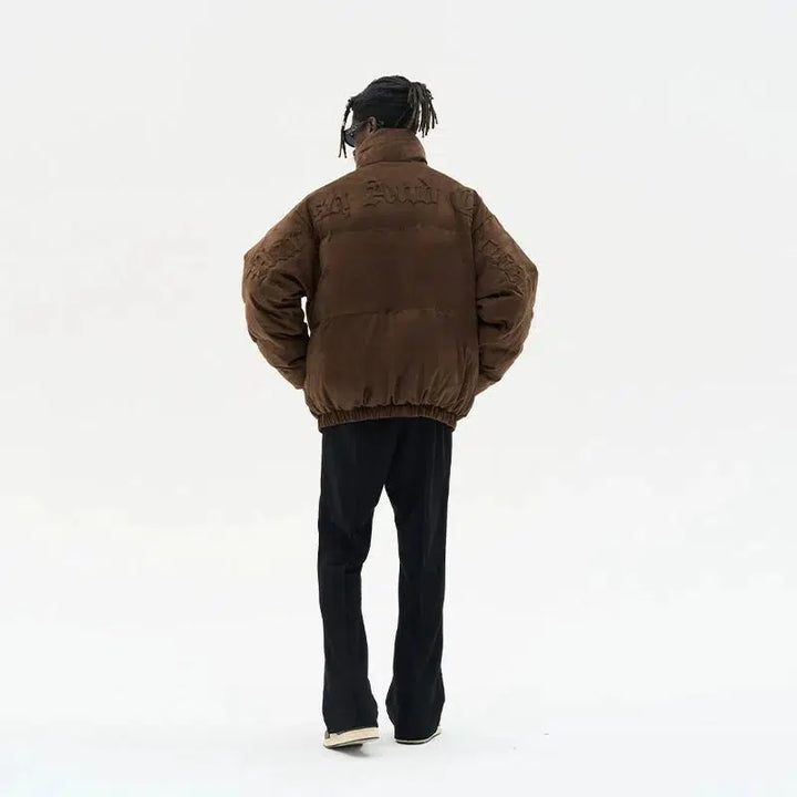 Gothic Lettering Suede Jacket