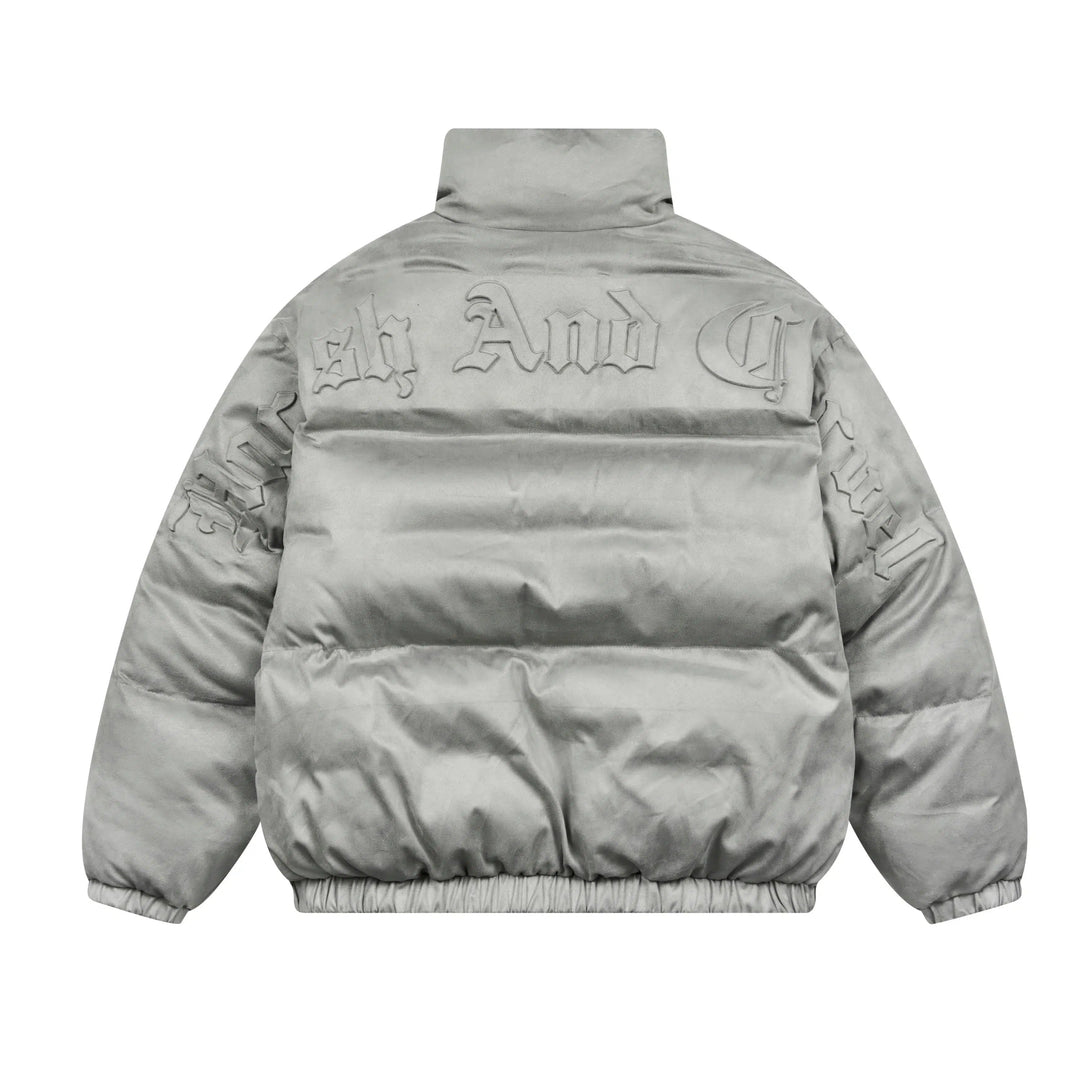Gothic Lettering Suede Jacket