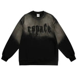 Gradient Letter Embroidery Round Neck Sweatshirt