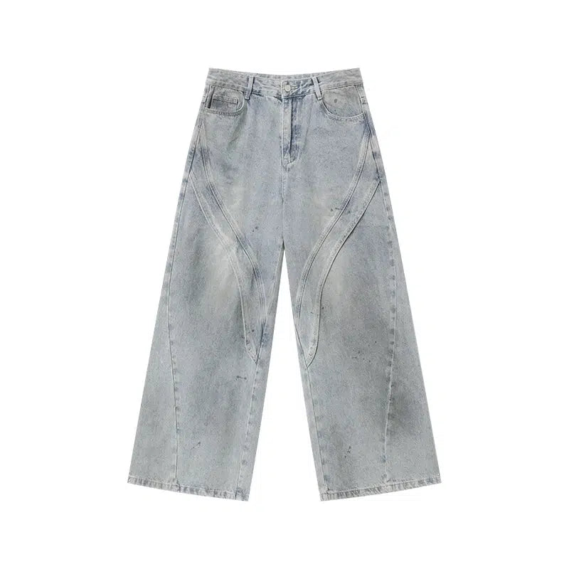 Gradient Stand Collar Jacket Jeans Set