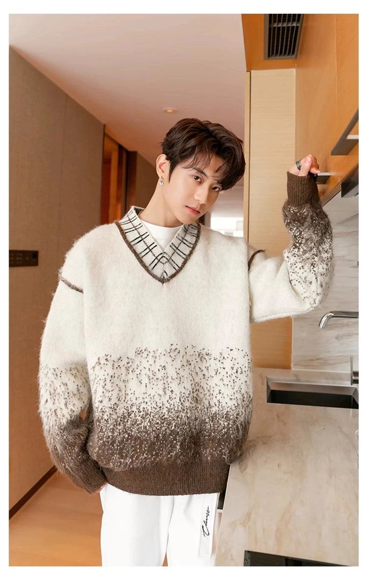 Gradient V-neck Sweater