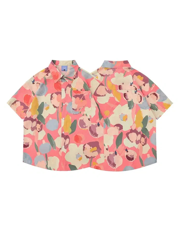 Graffiti Full-Print Short-sleeved Shirt