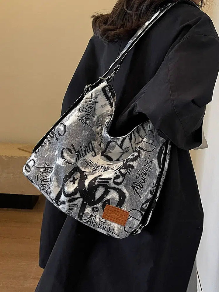 Graffiti Patterned Shoulder Bag