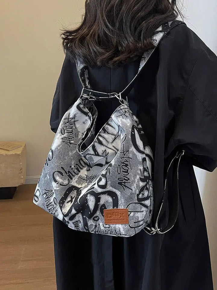 Graffiti Patterned Shoulder Bag
