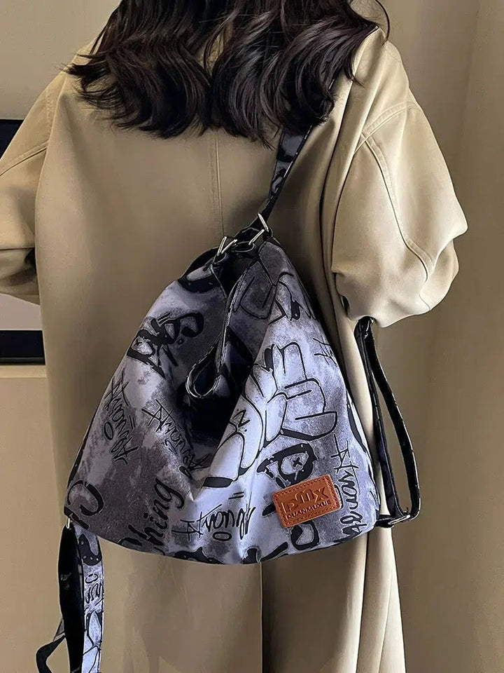 Graffiti Patterned Shoulder Bag