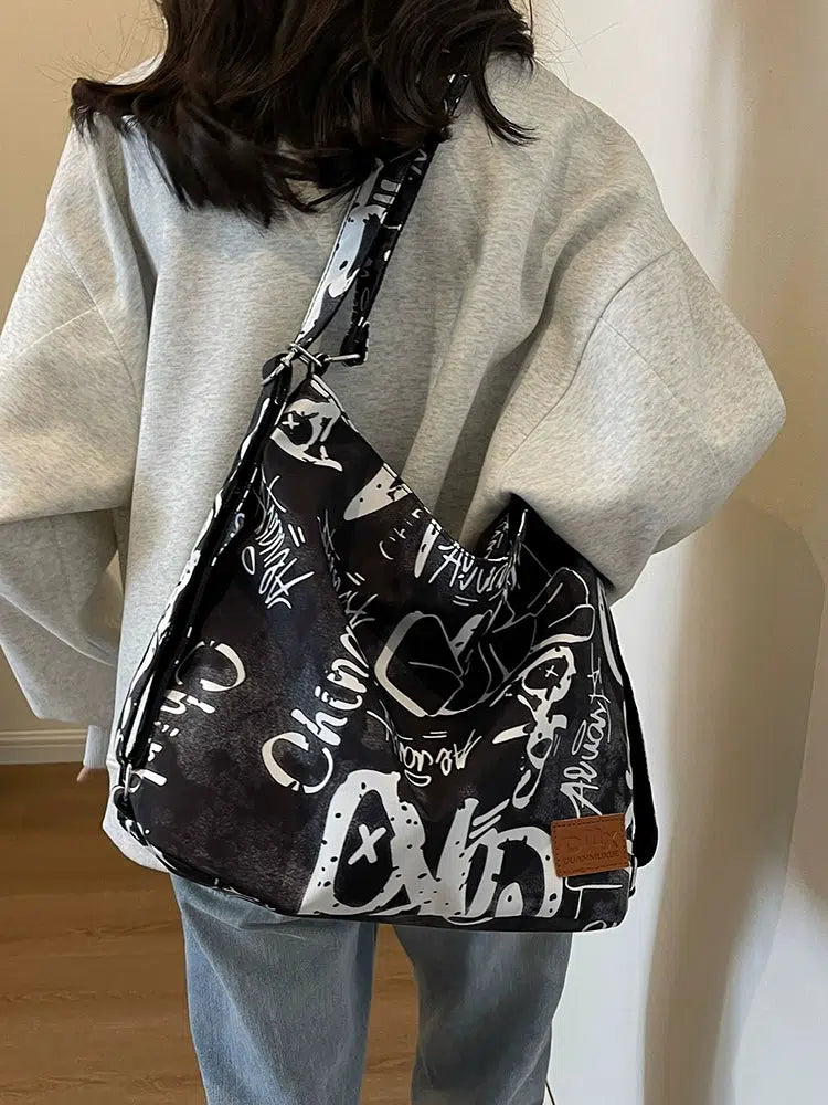 Graffiti Patterned Shoulder Bag