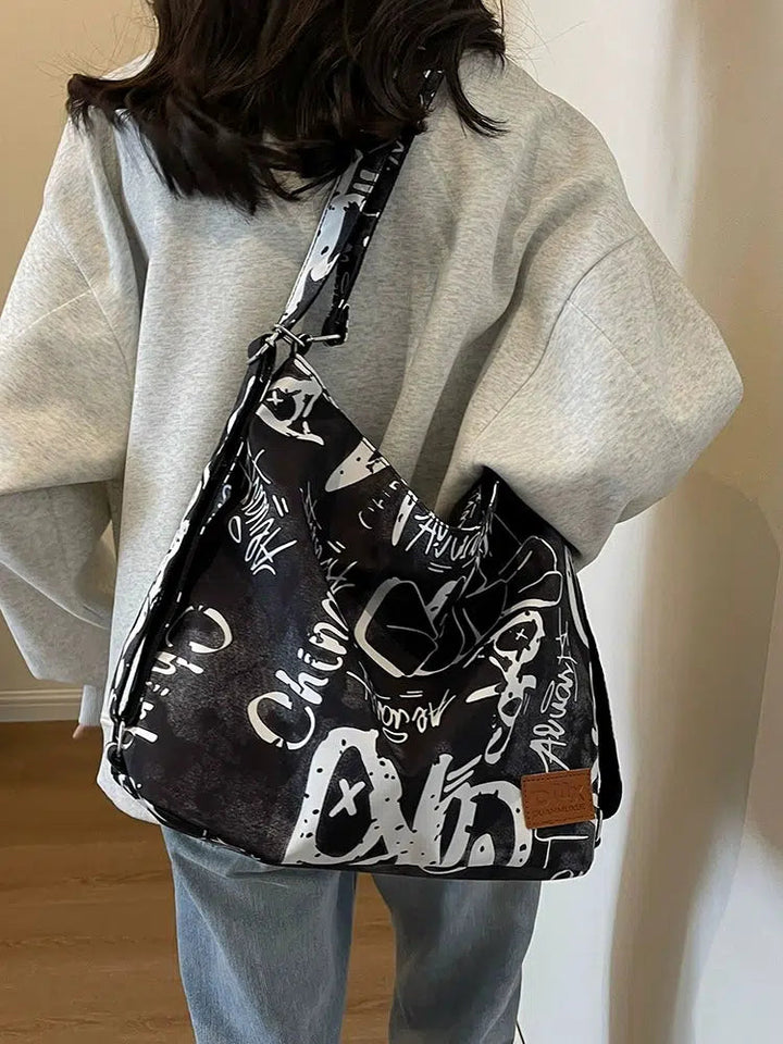 Graffiti Patterned Shoulder Bag