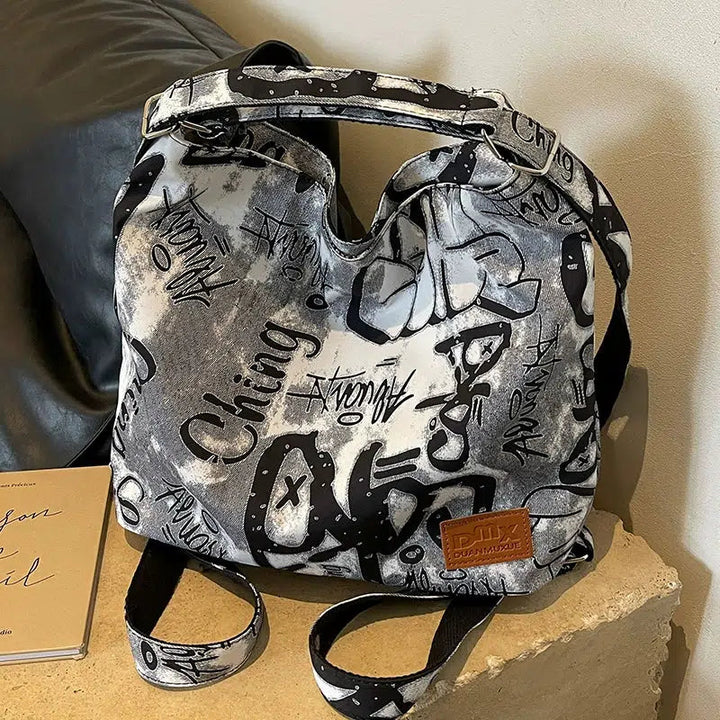 Graffiti Patterned Shoulder Bag