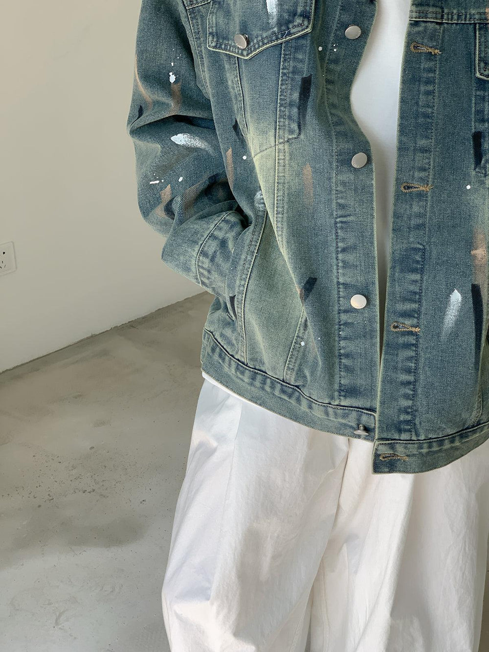Graffiti Print Denim Jacket
