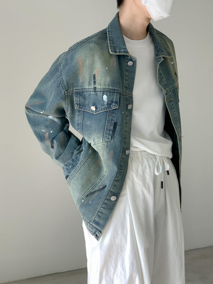 Graffiti Print Denim Jacket