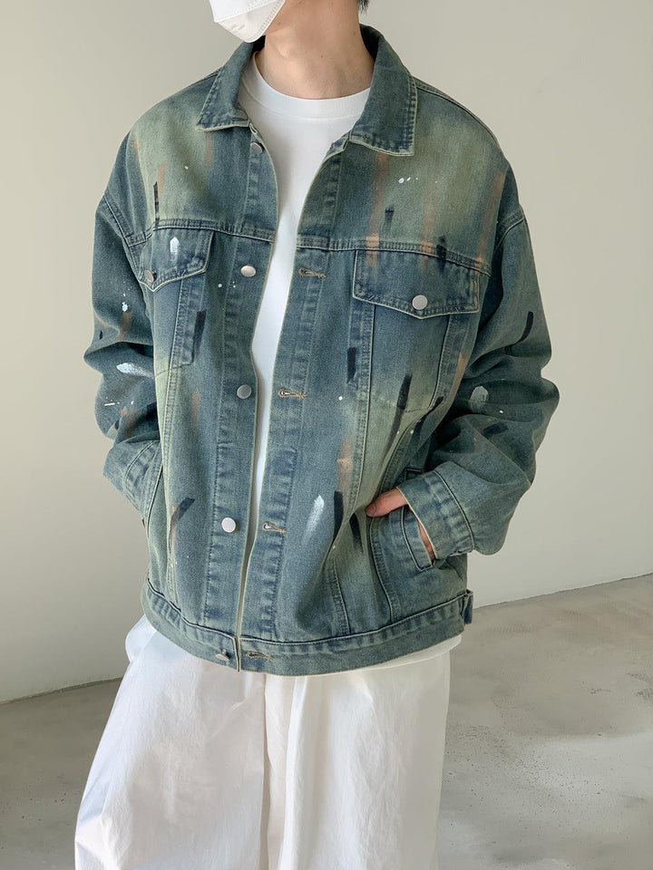 Graffiti Print Denim Jacket