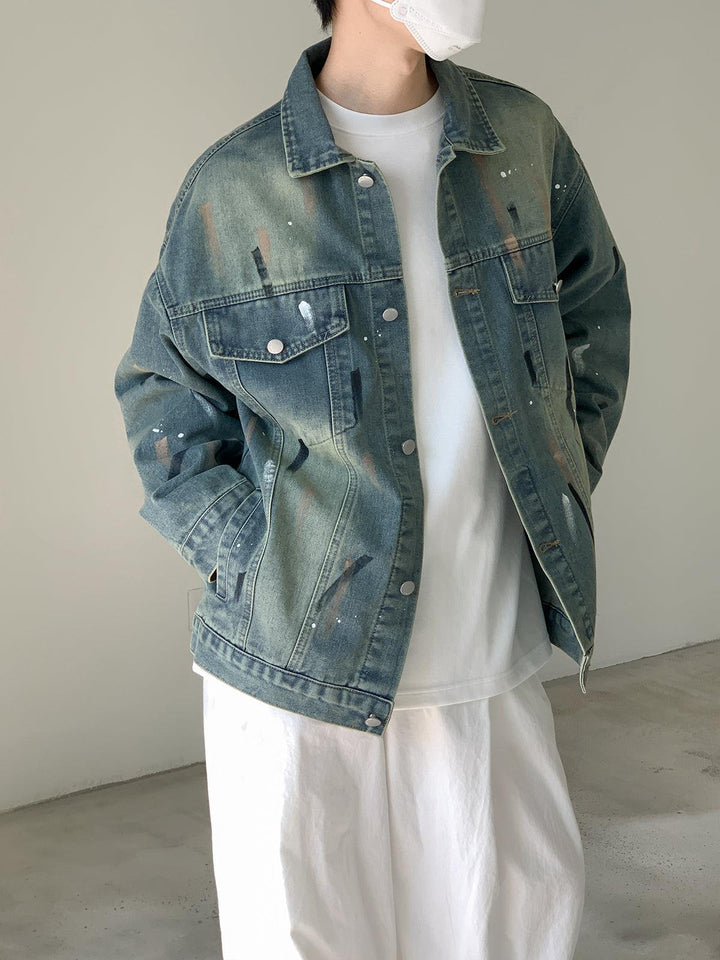 Graffiti Print Denim Jacket