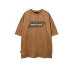 Graffiti Suede Print Oversized T-shirt