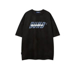 Graffiti Suede Print Oversized T-shirt