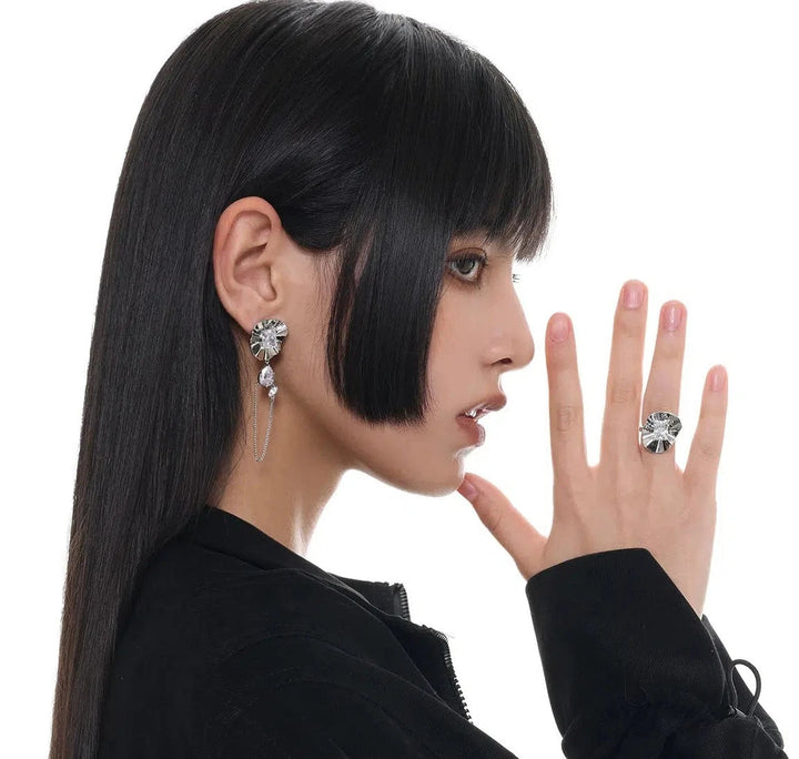 Graffiti Zircon Earrings