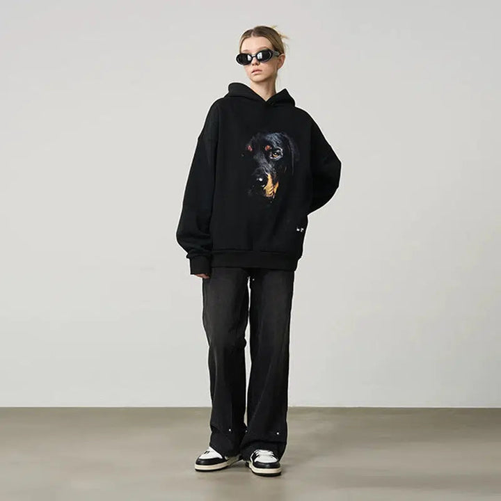 Graphic Dog Print Hoodie