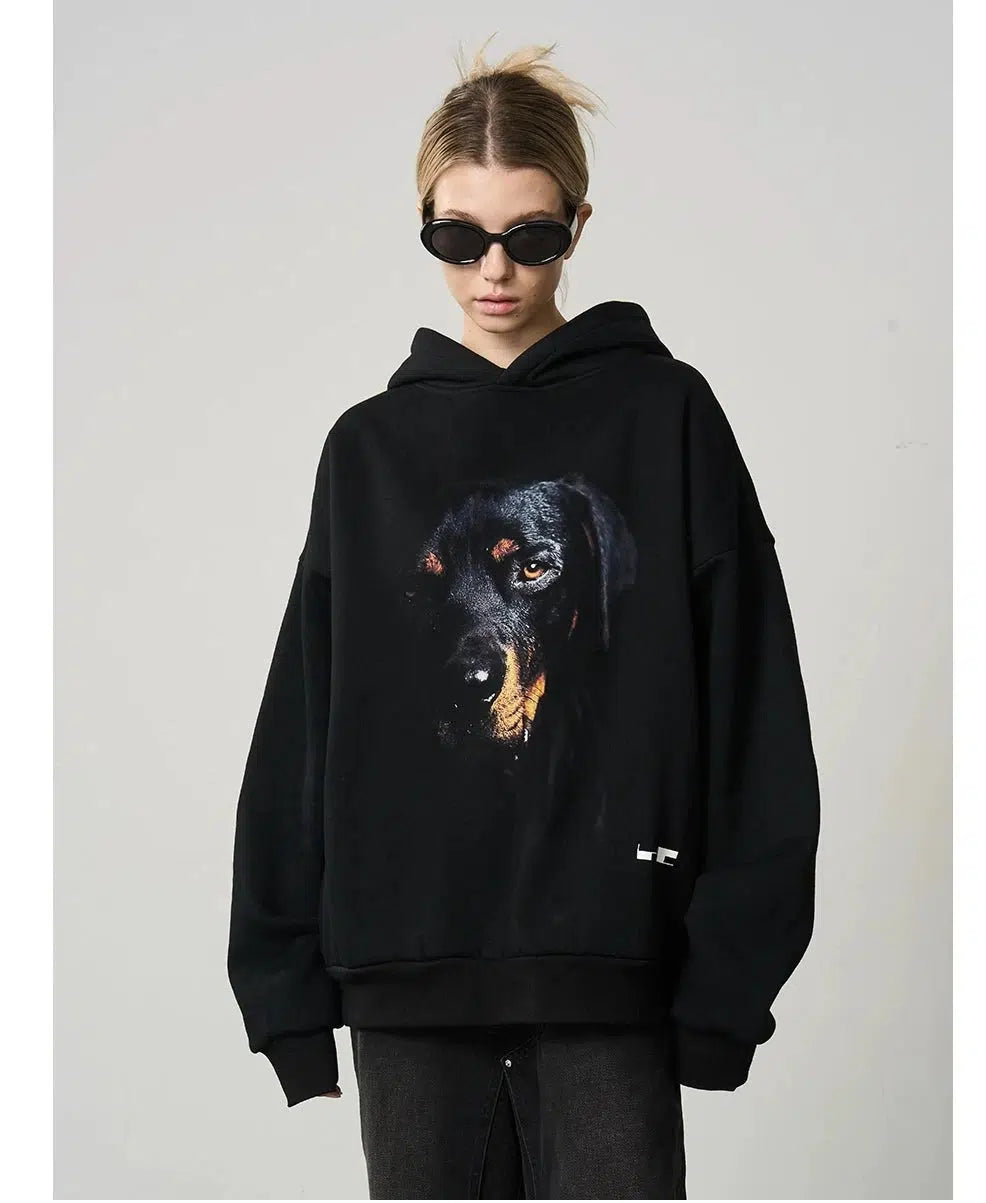 Graphic Dog Print Hoodie