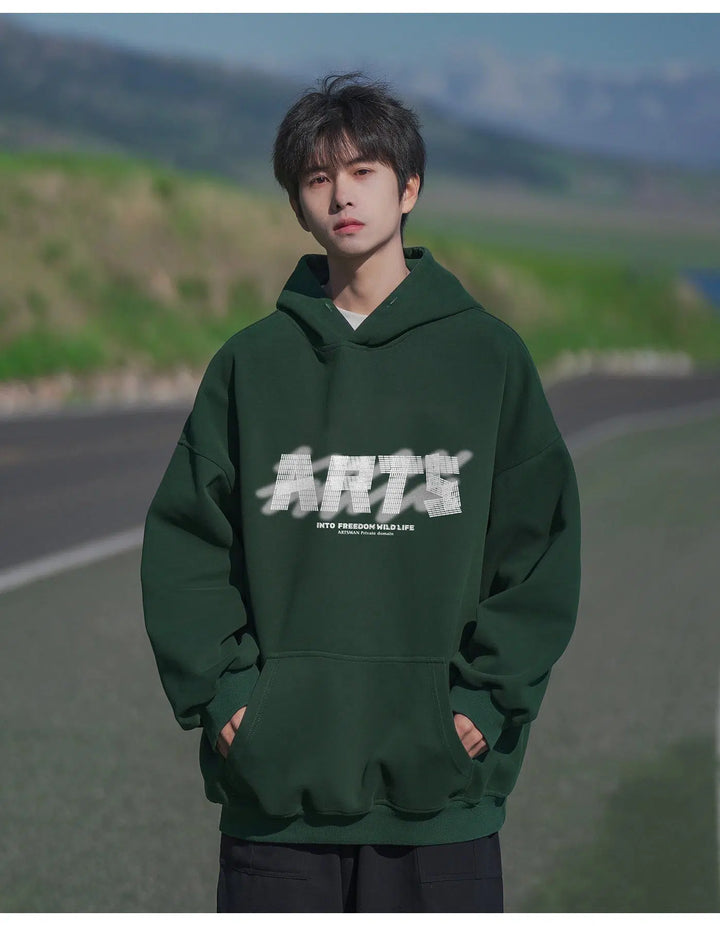 Adjustable Drawstring Graphic Hoodie