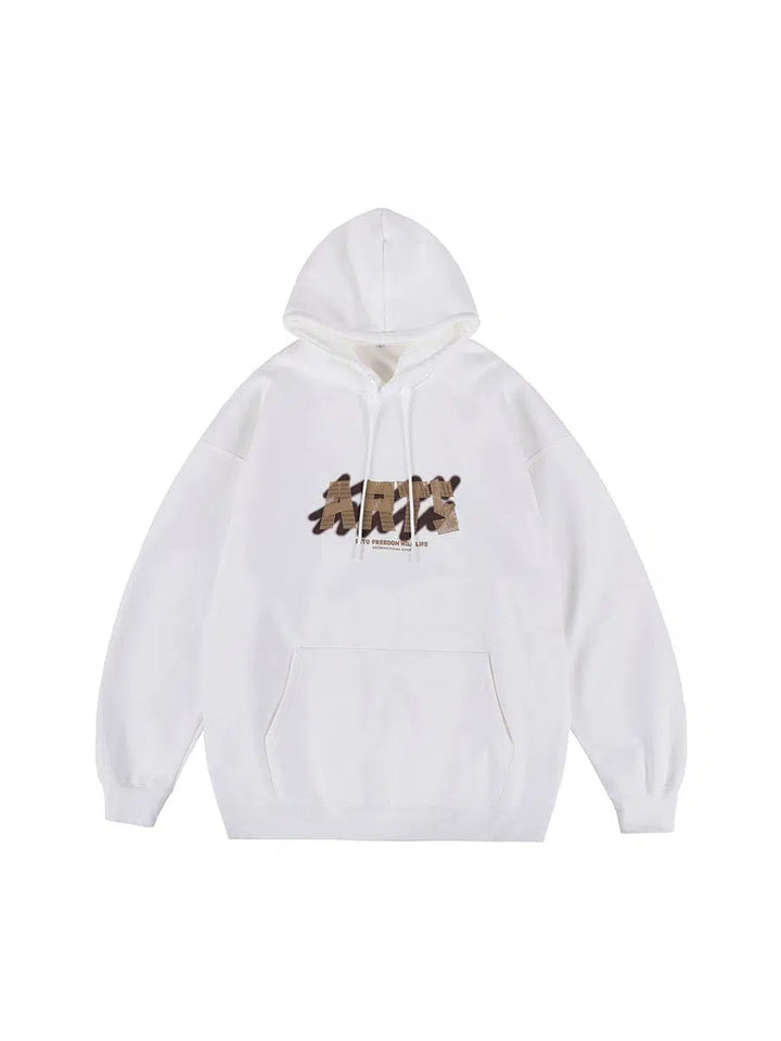 Adjustable Drawstring Graphic Hoodie