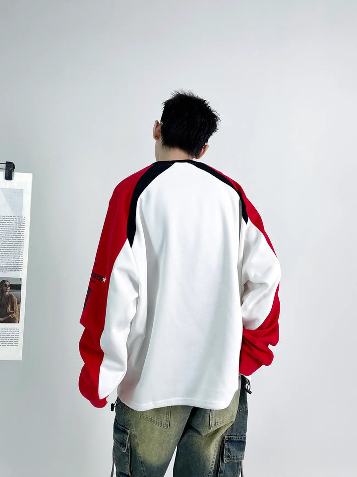 Colorblock Text Print Sweatshirt