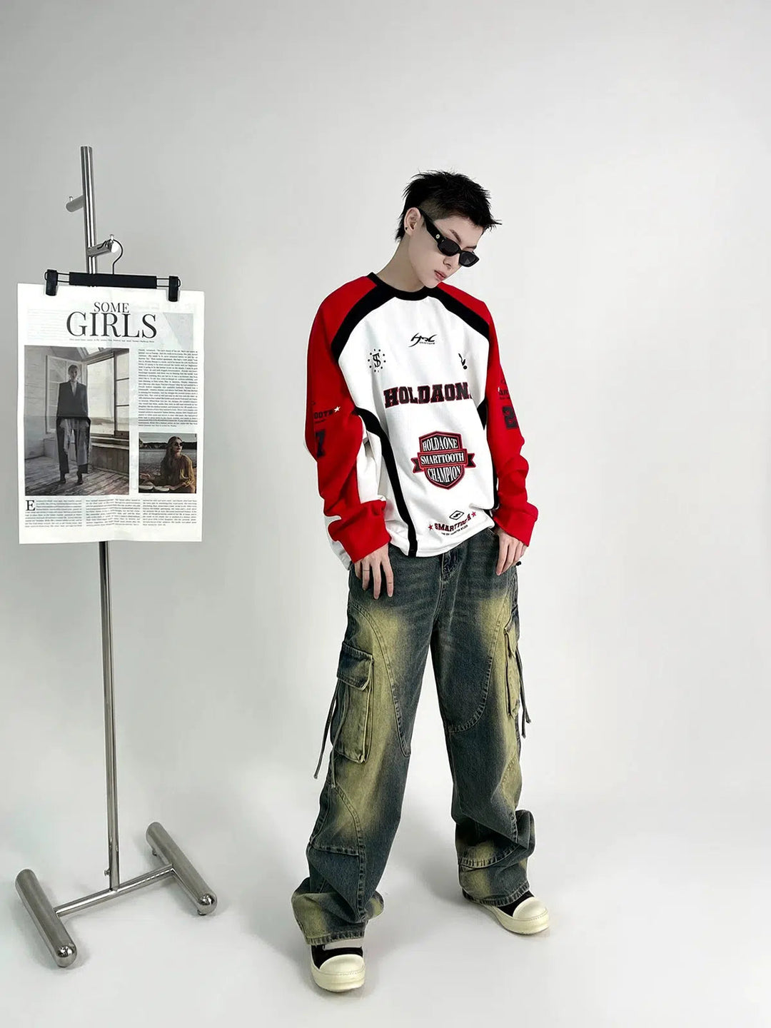 Colorblock Text Print Sweatshirt