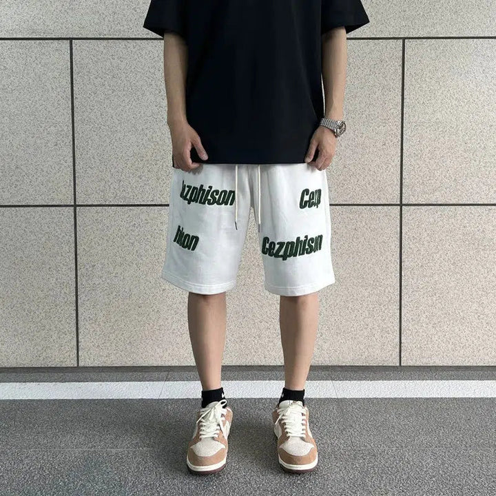 Graphic Print Casual Shorts