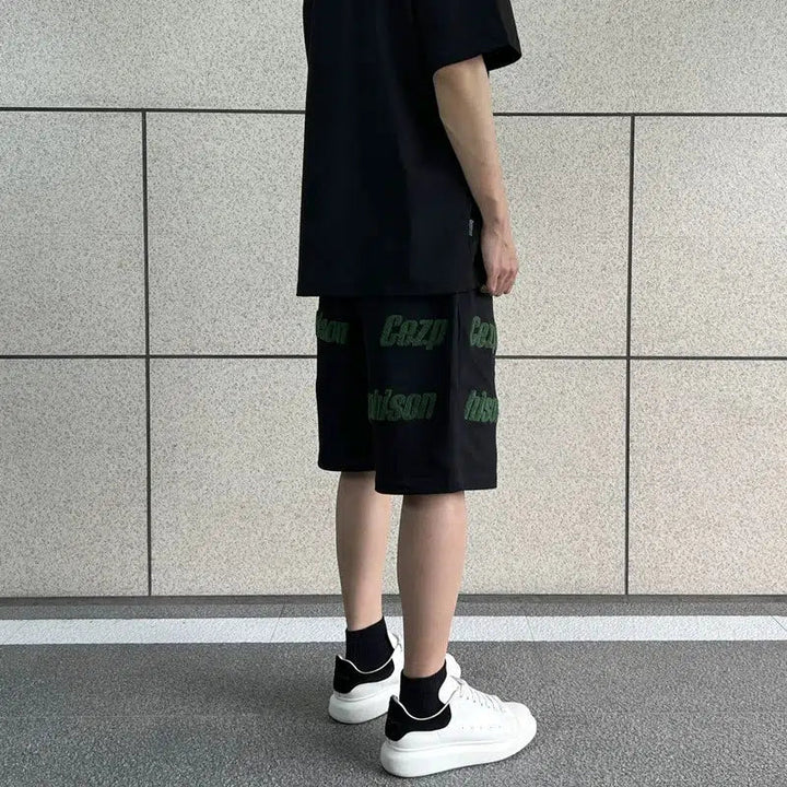 Graphic Print Casual Shorts