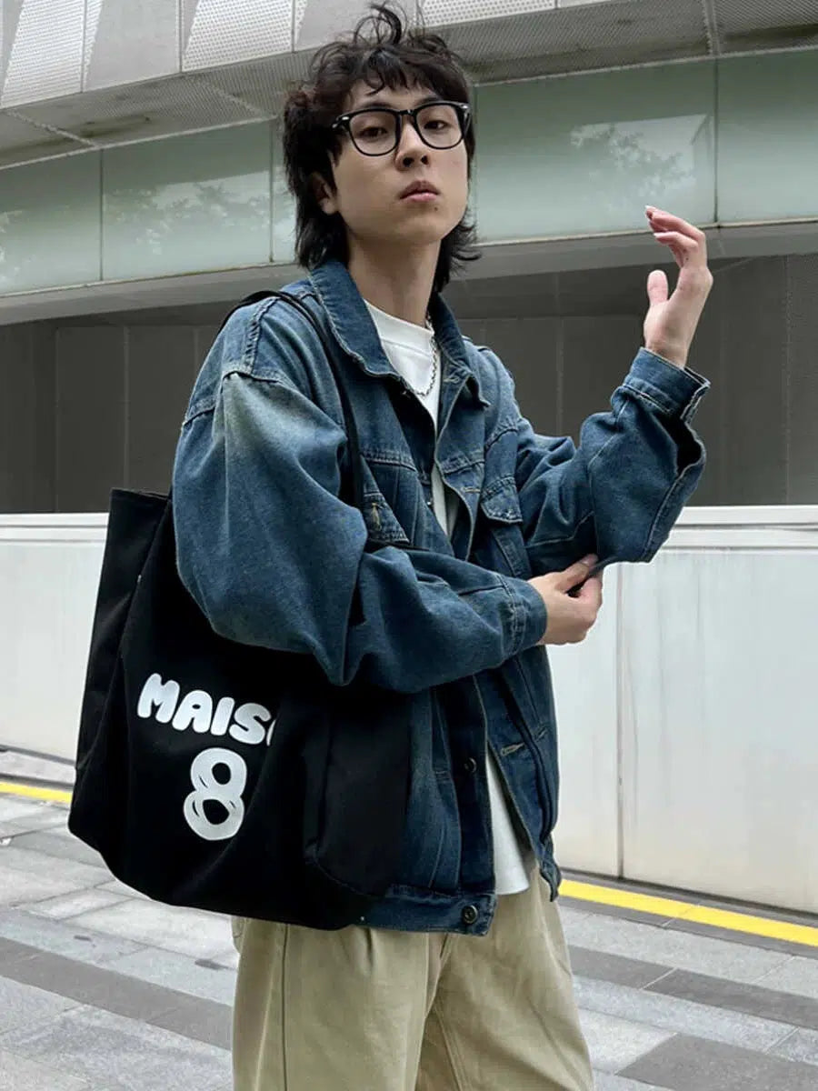 Graphic Print Casual Tote Bag