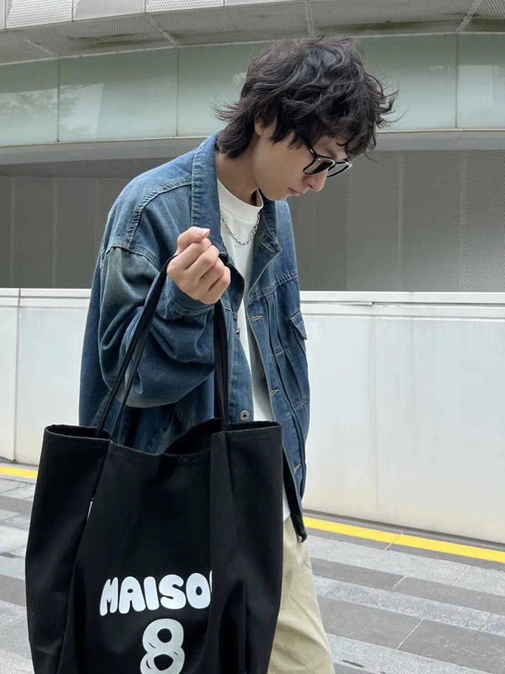 Graphic Print Casual Tote Bag