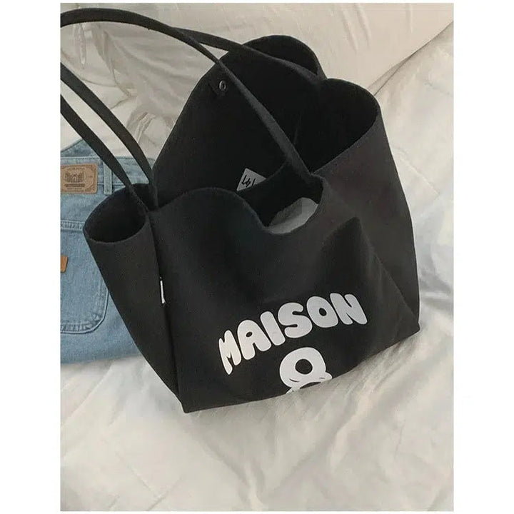 Graphic Print Casual Tote Bag