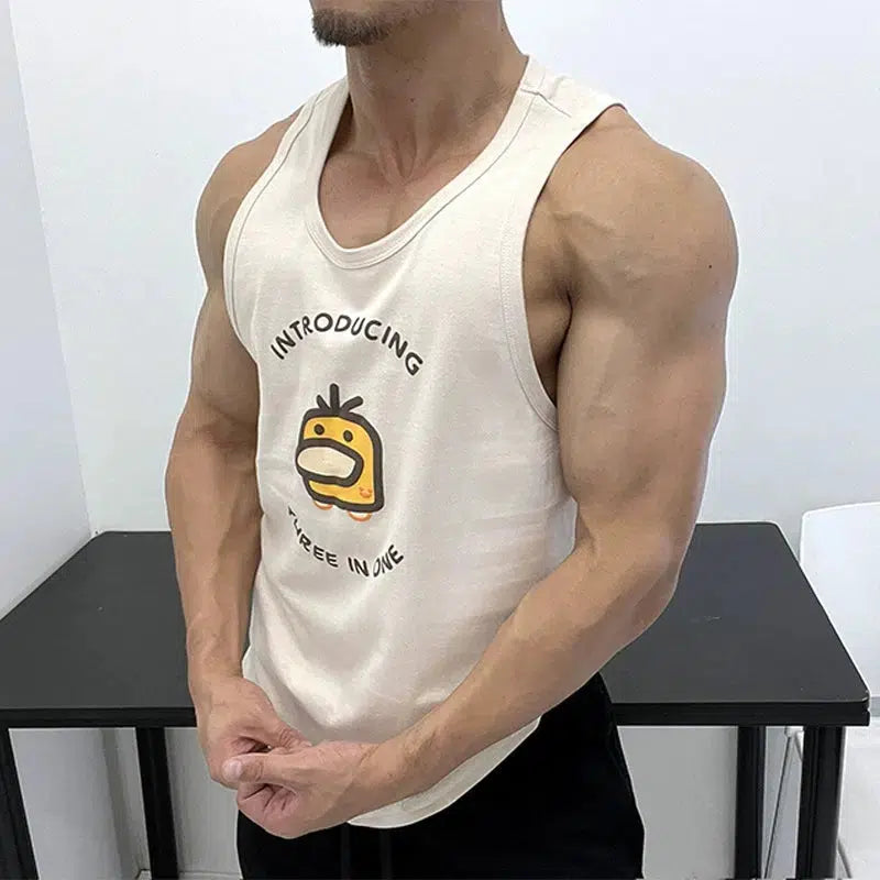 Graphic Print Casual Vest