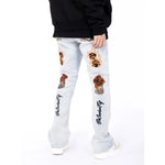 Graphic Print Denim Pants
