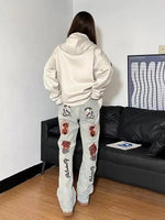 Graphic Print Denim Pants