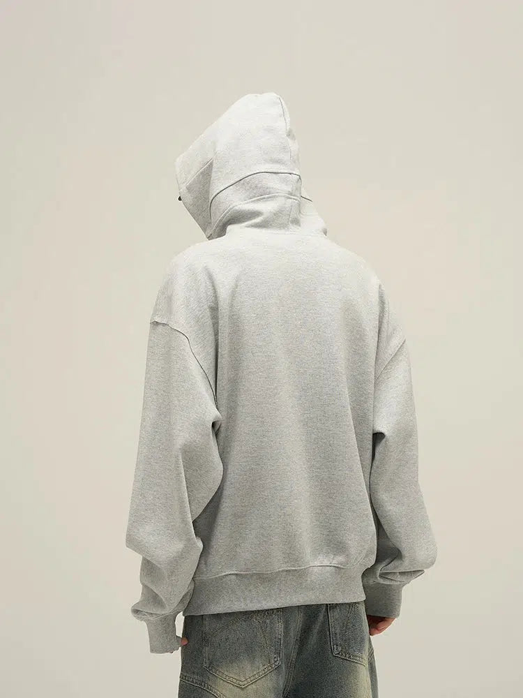 Gray Basic Hooded Sweatshirts