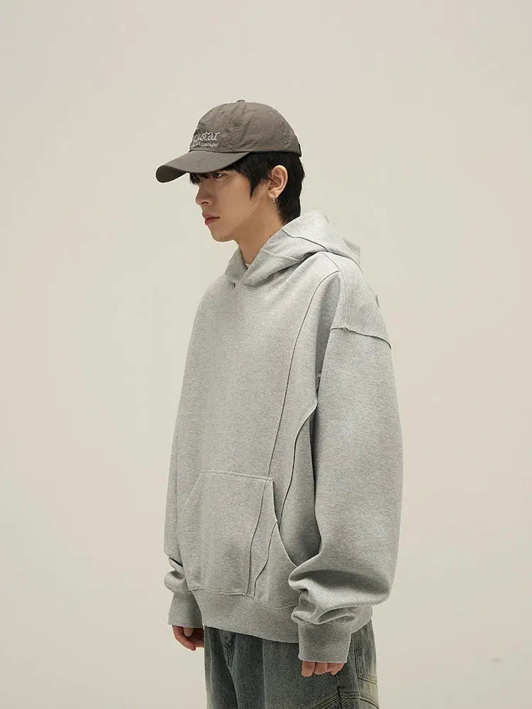 Gray Basic Hooded Sweatshirts