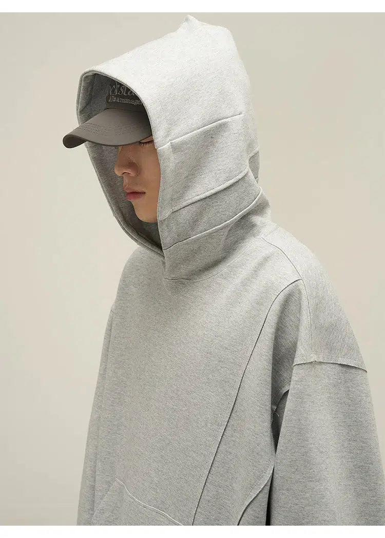 Gray Basic Hooded Sweatshirts