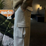 Gray Drawstring Jogging Sweatpants