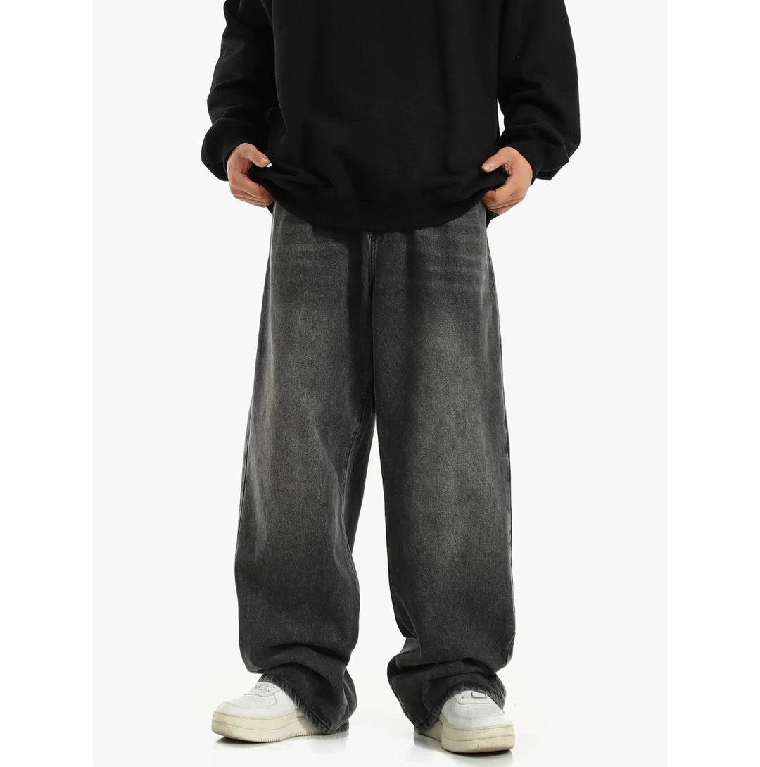 Gray Elastic Waist Jeans