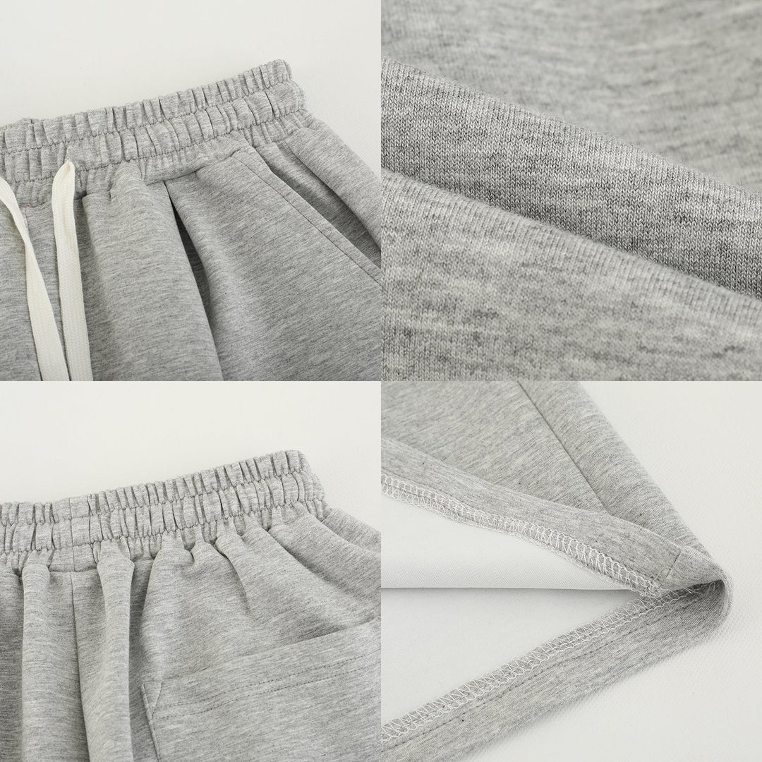 Gray Elastic Waist Shorts
