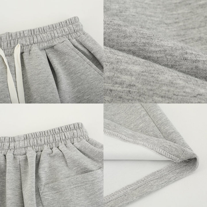 Gray Elastic Waist Shorts