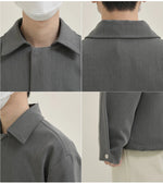 Gray Placket Button-down Jacket