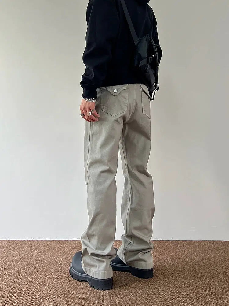 Gray Straight-leg Jeans