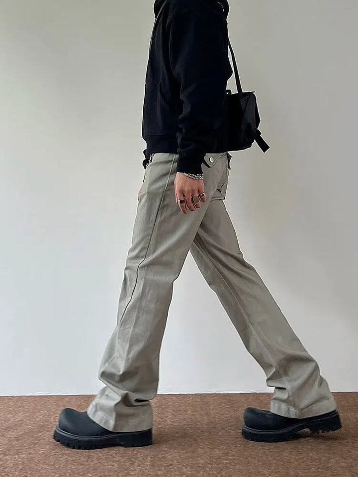 Gray Straight-leg Jeans
