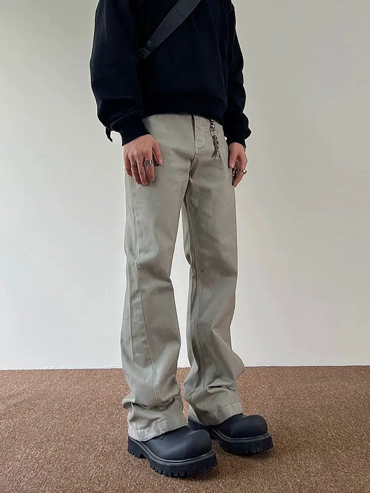Gray Straight-leg Jeans
