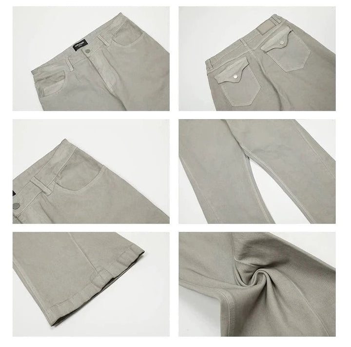 Gray Straight-leg Jeans